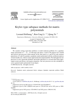 Krylov type subspace methods for matrix polynomials