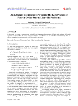 An Efficient Technique for Finding the Eigenvalues of Fourth