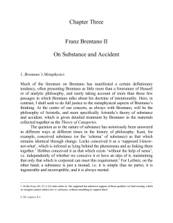 Chapter Three Franz Brentano II On Substance and Accident