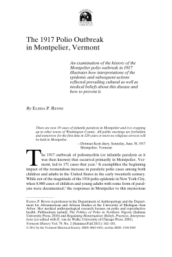The 1917 Polio Outbreak in Montpelier, Vermont