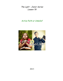Junior Lesson 78: Active Faith or Unbelief