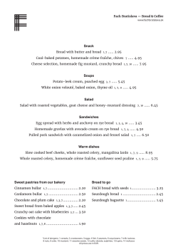 Complete menu - Fach Bratislava