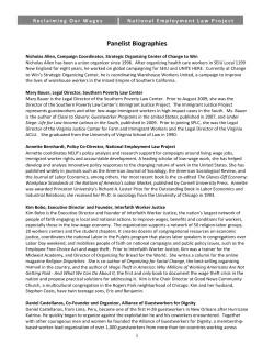 Panelist Biographies - National Employment Law Project