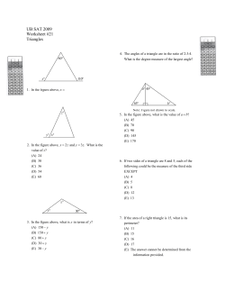 UB SAT 2009 Worksheet #21 Triangles