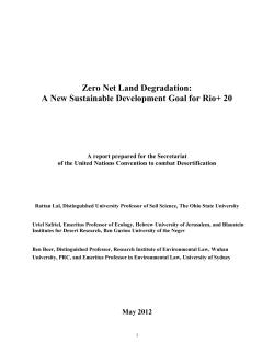 Targeting Zero Net Land Degradation
