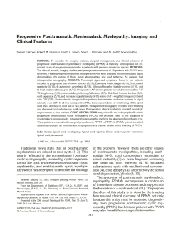 Progressive Posttraumatic Myelomalacic Myelopathy: Imaging and