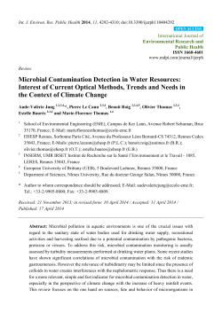 Microbial Contamination Detection in Water Resources: Interest of