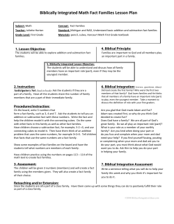 Biblically Integrated Math Fact Families Lesson - Circle