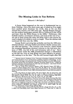 Missing Links in Tax Reform, The