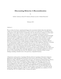 Discounting Behavior: A Reconsideration
