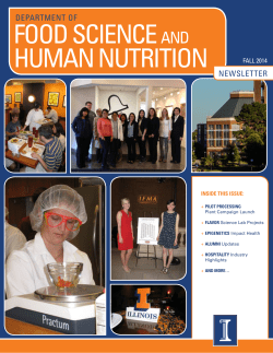 FAll 2014 - Department of Food Science and Human Nutrition