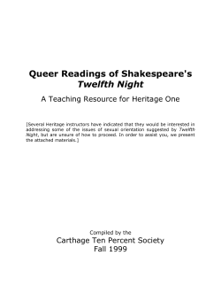 Queer Readings of Shakespeare`s Twelfth Night