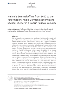 Iceland`s External Affairs from 1400 to the Reformation