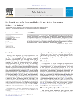 Fast fluoride ion conducting materials in solid state ionics: An overview