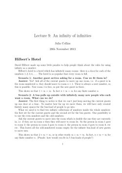 Lecture 9: An infinity of infinities
