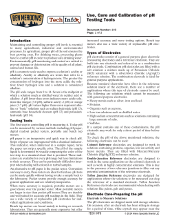 Use, Care and Calibration of pH Testing Tools