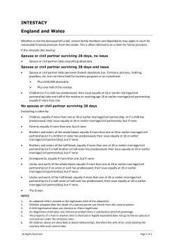 INTESTACY England and Wales