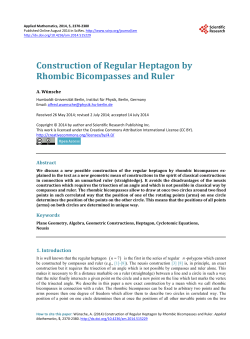 Construction of Regular Heptagon by Rhombic