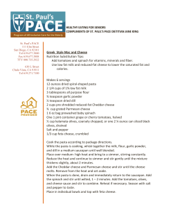 PACE Recipes - St. Paul`s PACE