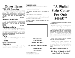 All flyers for the TRC1000 line of Cutting Machines