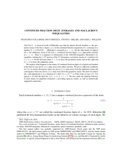 CONTINUED FRACTION DIGIT AVERAGES AND