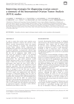 Improving strategies for diagnosing ovarian cancer: a summary of