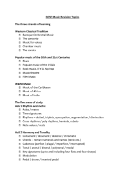 GCSE Music Revision Checklist