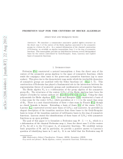 FROBENIUS MAP FOR THE CENTERS OF HECKE ALGEBRAS