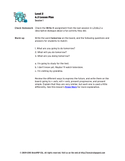 Level 2 6.3 Lesson Plan