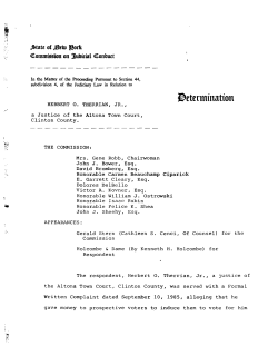 Determination of Removal - New York State Commission on Judicial