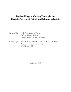 Biocide Usage in Cooling Towers in the Electric Power and