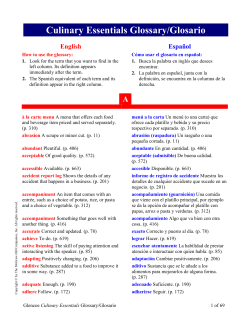 Culinary Essentials Glossary - McGraw Hill Higher Education