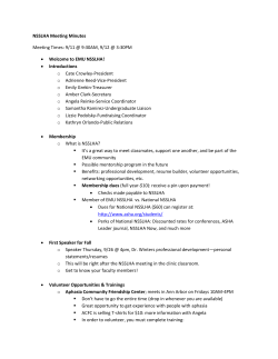 NSSLHA Meeting Minutes Meeting Times: 9/11 @ 9:30AM, 9/12 @ 3