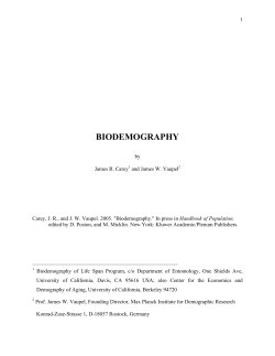 biodemography - the Max Planck Institute for Demographic Research