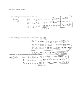Page 27 3-5 , Page 39 1-8 Key 1. Calculate the percent composition