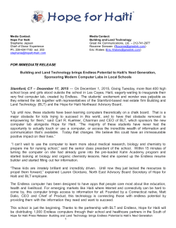 FOR IMMEDIATE RELEASE Building and Land Technology brings