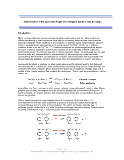 7-Determination of the Equivalent Weight of a Salt by Ion Exchange