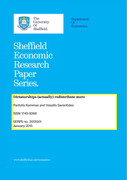 Dictatorships (actually) redistribute more Pantelis Kammas and