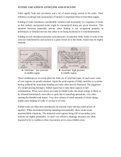 TUNNEL LOCATED IN ANTICLINE AND SYNCLINE Folds signify