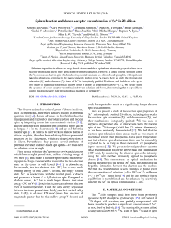 Spin relaxation and donor-acceptor recombination of Se in 28