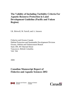 The Validity of Including Turbidity Criteria For Aquatic Resource