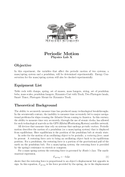 Periodic Motion - Mercer Physics