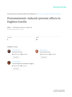 Protoanemonin-induced cytotoxic effects in Euglena