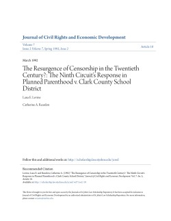 The Resurgence of Censorship in the Twentieth Century?: The Ninth