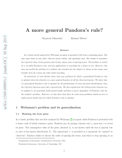 A more general Pandora`s rule?