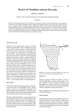 Review of Namibian Anuran Diversity