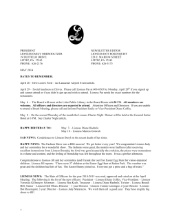 PRESIDENT NEWSLETTER EDITOR LIONESS EMILY