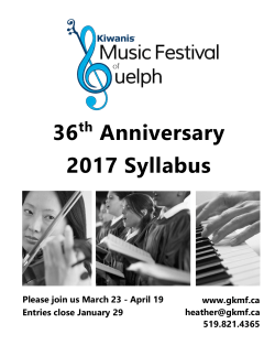Piano - Kiwanis Music Festival of Guelph