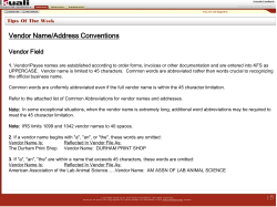 Vendor Naming Conventions