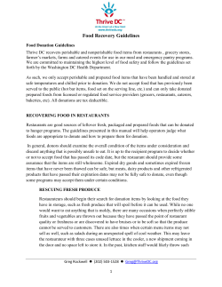 Food Recovery Guidelines